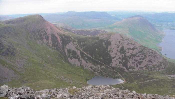 Looking down to Bleaberry Tarn from High Stile