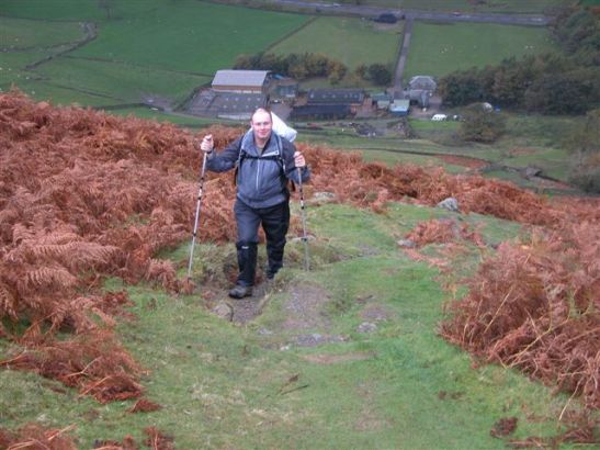 Walking up to Sticks Pass from Legburthwaite