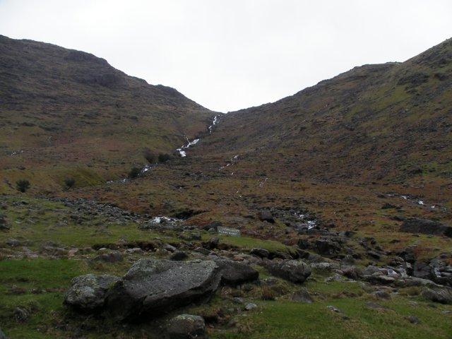 Looking up towards Stake Pass