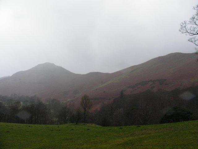 Catbells in mist and rain