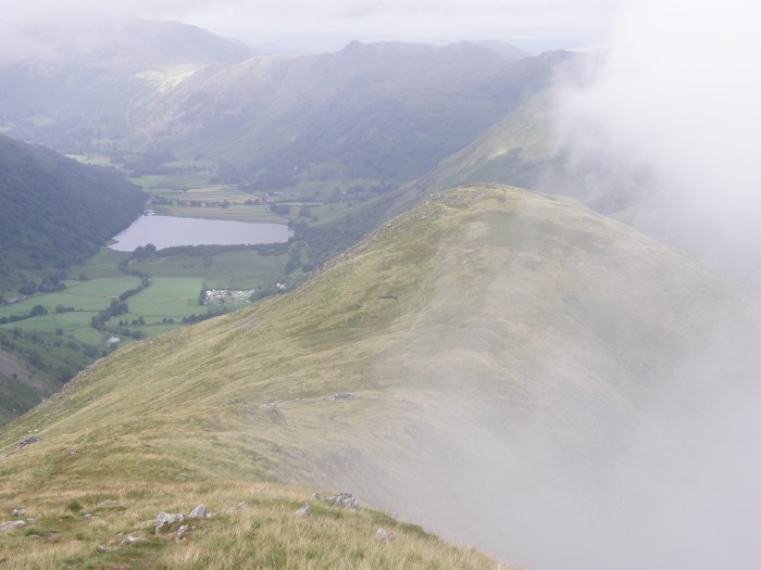 Looking down over Middle Dodd towards Patterdale