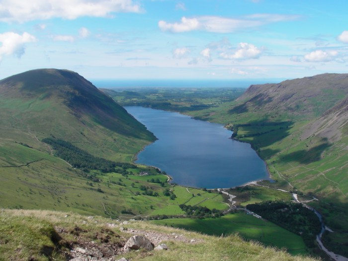 Looking back down to Wasdale on the ascent of Lingmell