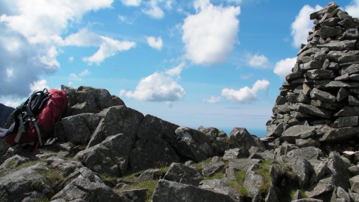 Lunch perch at Lingmell's summit