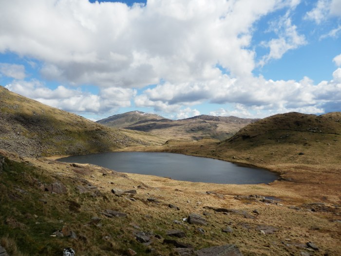 Moel Siabod in the distance over Llyn Teyra