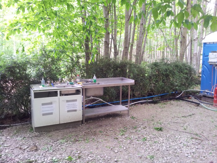 The luxurious washing up facilities