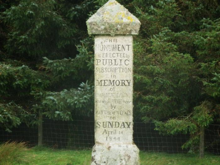 The memorial to Charlotte Dymond